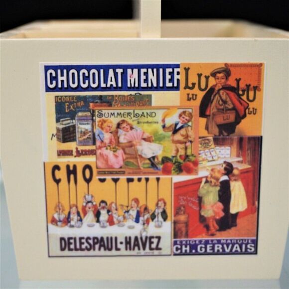 Vintage Look Craft Caddy Carrier Organizer Decoupage Vintage Crafts By Bonnie - Picture 5 of 11